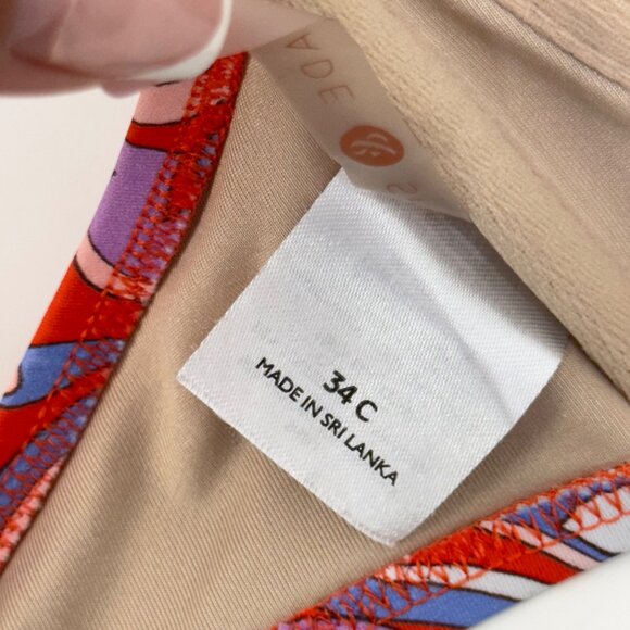 Shade & Shore Womens Floral Printed Bikini Top Size 34C Multicolor Nylon/Spandex - Picture 4 of 12